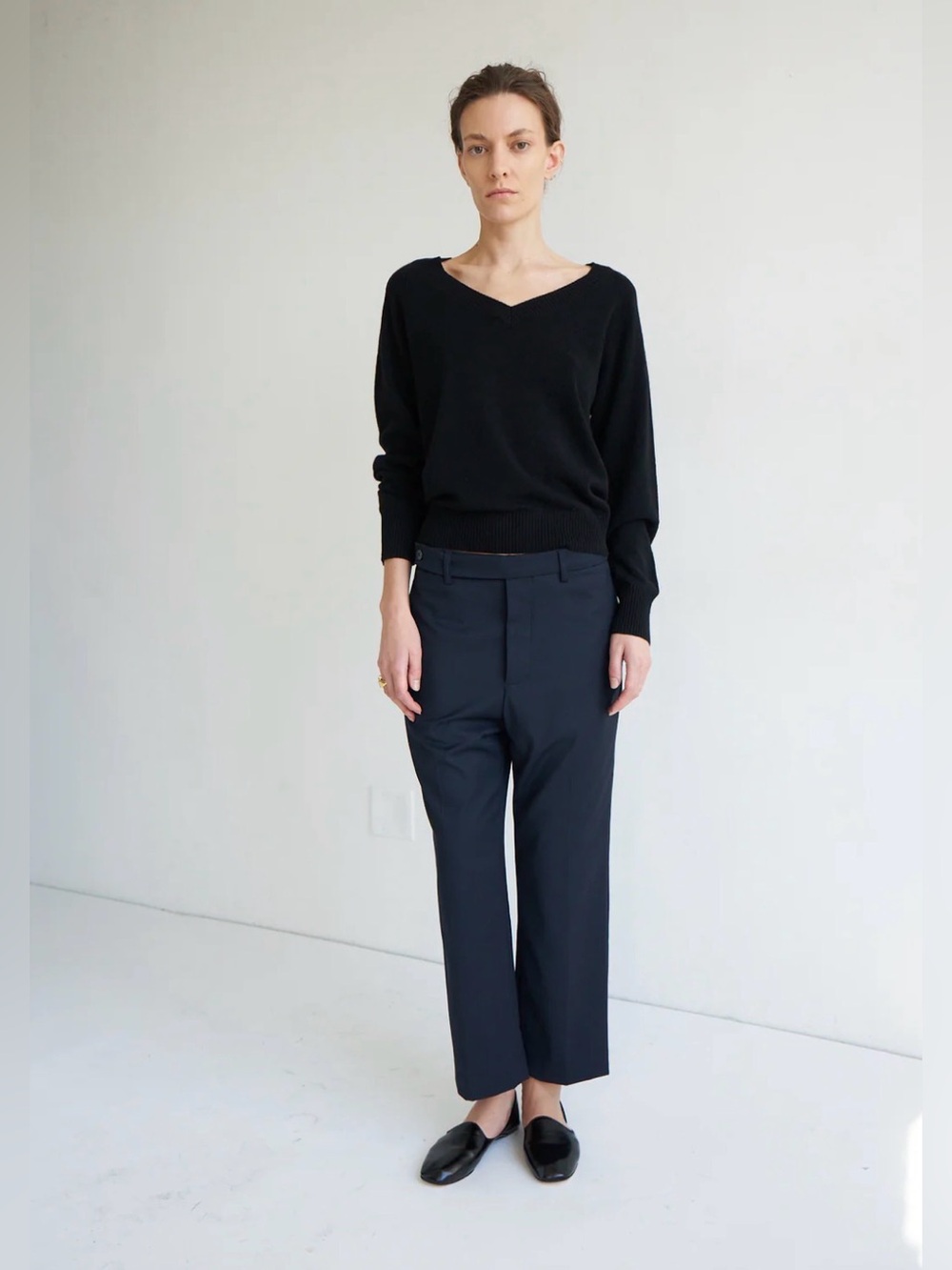 Jamie Haller 2 The Waist Tape Trouser in Dark Navy Blue